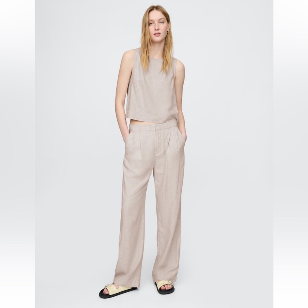 NWT Gap 365 High Rise Linen-Blend Trousers